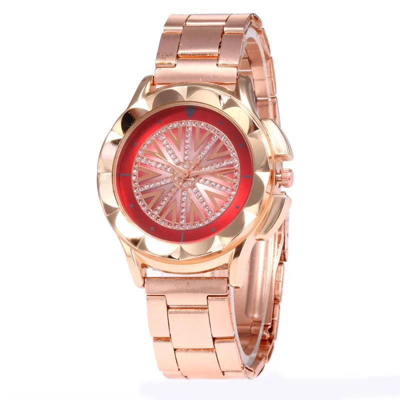

New Selling Best Quartz Wristwatche Lady Diamond Rose Gold Steel Band Watch relogio feminino Drop Shipping