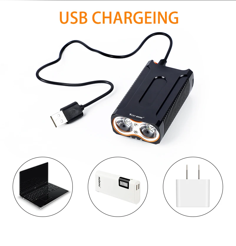 Excellent WEST BIKING 2400 Lumens Bike Light Set Front Head Light+Rear Safety Flashlight USB Rechargeable Handlebar Bicycle Cycling Lamp 10 Excellent WEST BIKING 2400 Lumens Bike Light Set Front Head Light+Rear Safety Flashlight USB Rechargeable Handlebar Bicycle Cycling Lamp 10