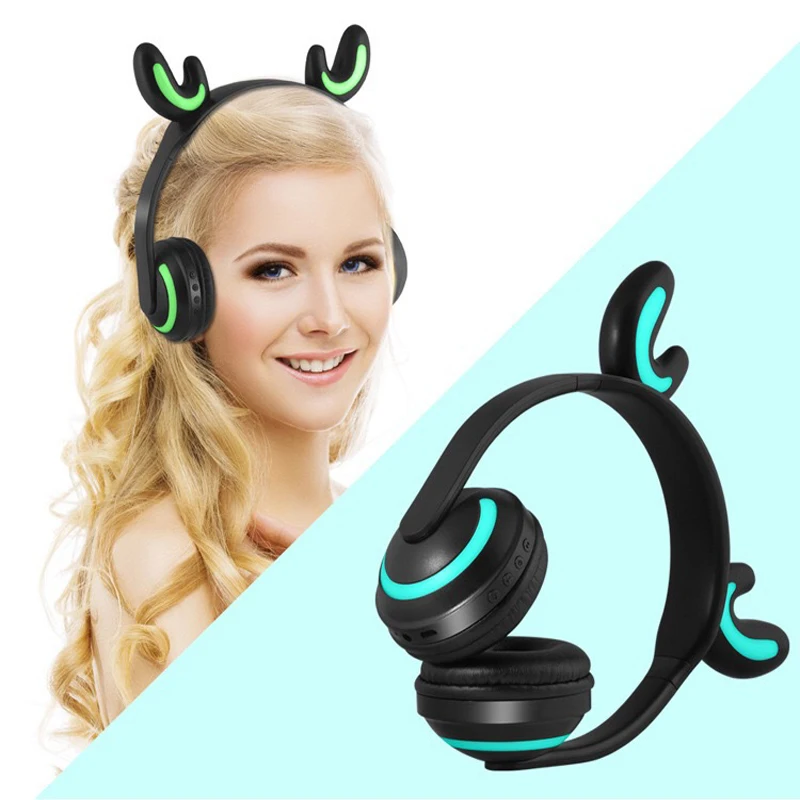 Беспроводные наушники YITEK с кошачьими ушками Детские Bluetooth мигающая светящаяся