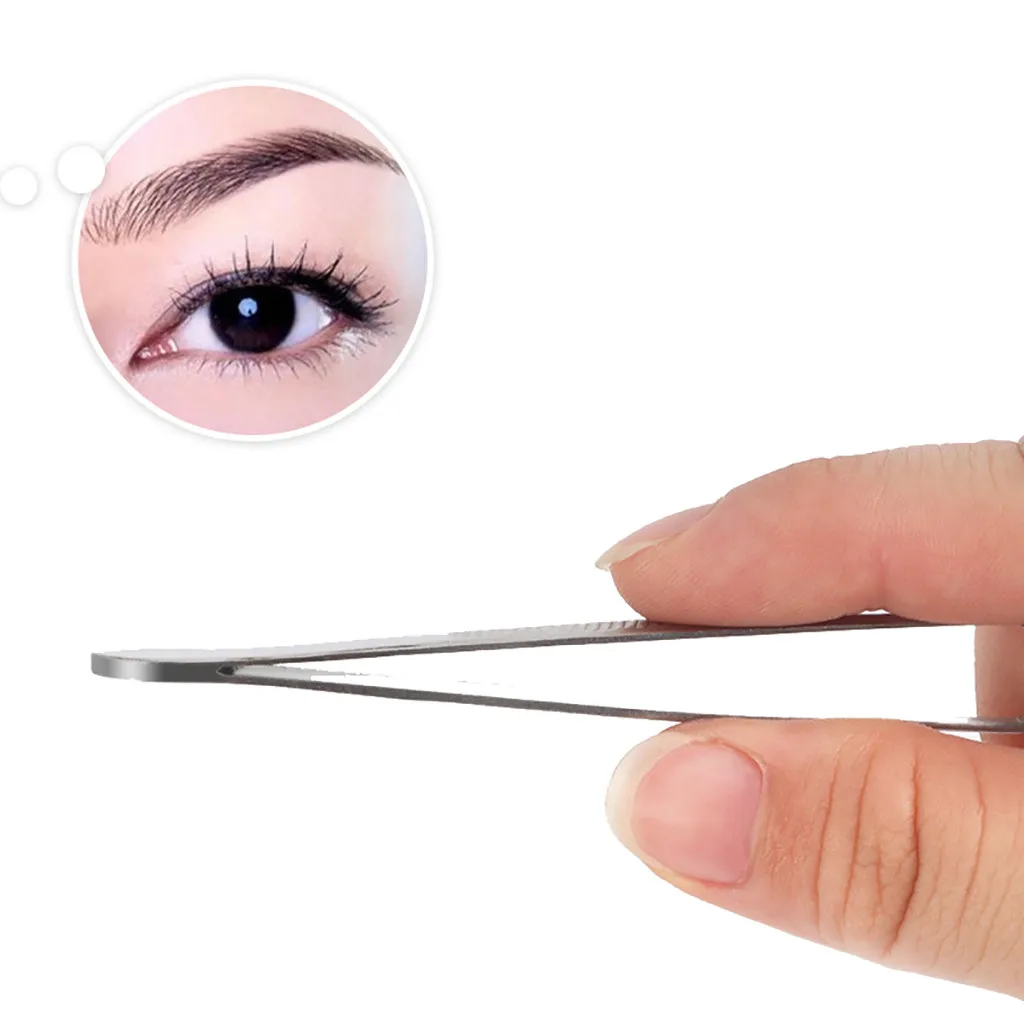 

1PC stainless steel eyebrow tweezers hairdressing tilting puller stainless steel eyebrow clip makeup tool brand new