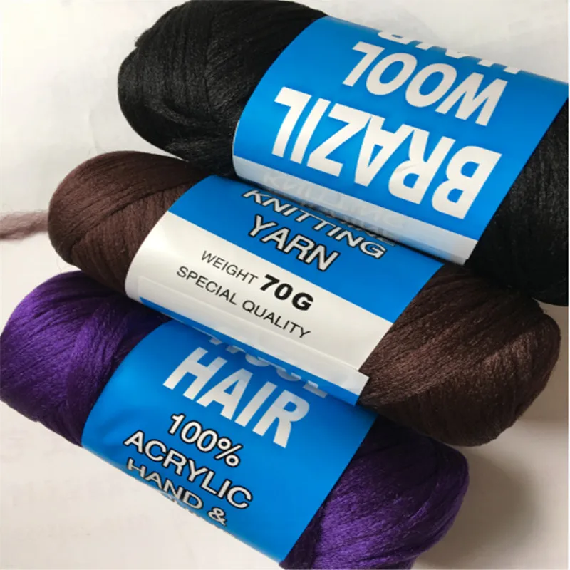 Brazilian wool hair 70g/bundle 4bundles/lot for Braiding wool hair yarn for Sengalese twist