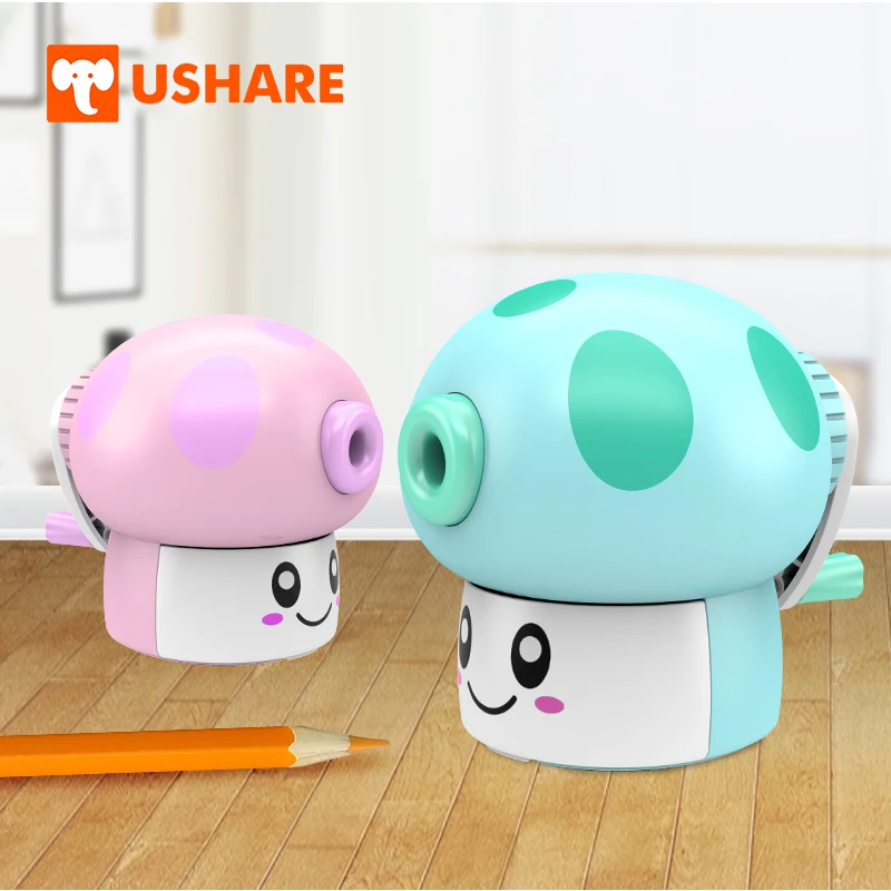 

USHARE Cartoon Cute Mechanical Mushroom Pencil Sharpener With ABS Material Manual Hand Crank Sharpeners School Gifts Stationery