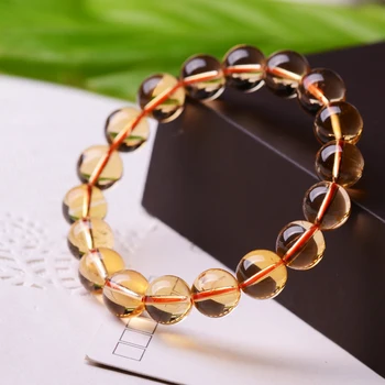 

Brazil authentic natural yellow crystal bracelet and jewelry lucky 5A honey orange Bracelet full body net