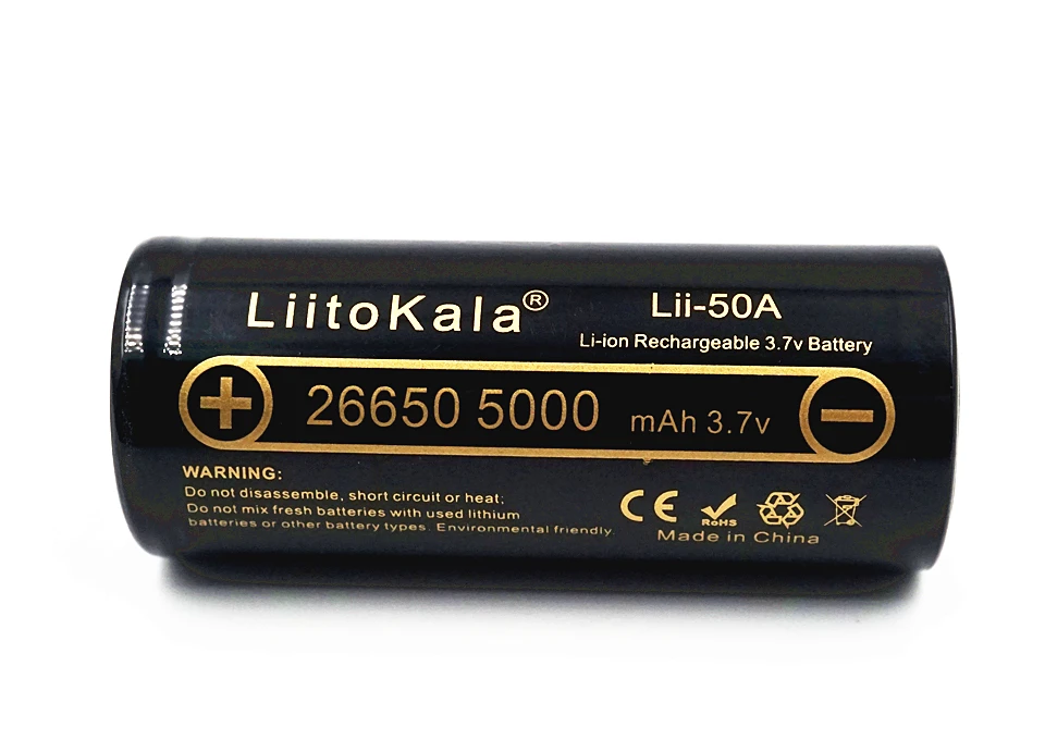 lii-50a liitokala 3,7 v 5000 mah 26650 bateria inr 26650-20a baterias recargables para linterna/microfono