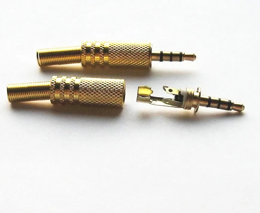 50 unids 1/8 " 3.5 mm Audio estéreo de 4 polos para auriculares Mini oro Socket placa Jack conector con muelle alivio|plug cable|connector delphiplug socket connector -