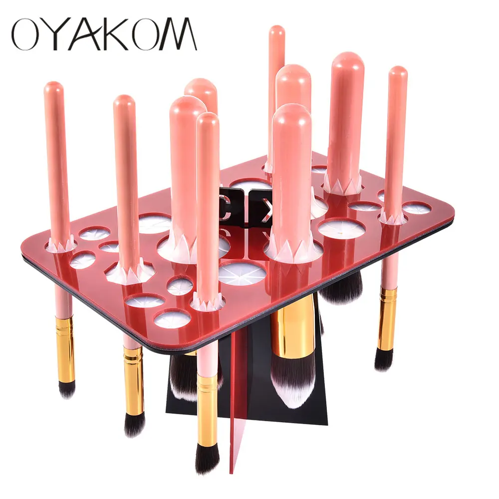OYAKOM 26 отверстий, держатель для кистей для макияжа, профессиональная подставка, держатель для кистей для макияжа, кисть для теней, щетка для ресниц, косметическая сушилка, инструменты