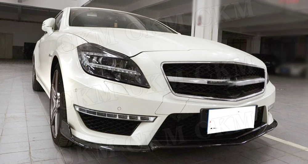 Для W218 углеродное волокно передний спойлер для Mercedes Benz CLS класс W218 CLS350 550 CLS63 2012 2013 передний бампер сплиттеры защита