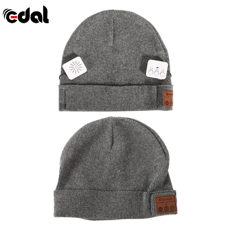 

EDAL Winter Warm Soft Bluetooth Headset Headphone Beanie Hat Women Men Unisex Wireless Bluetooth Smart Cap Speaker Mic Hats