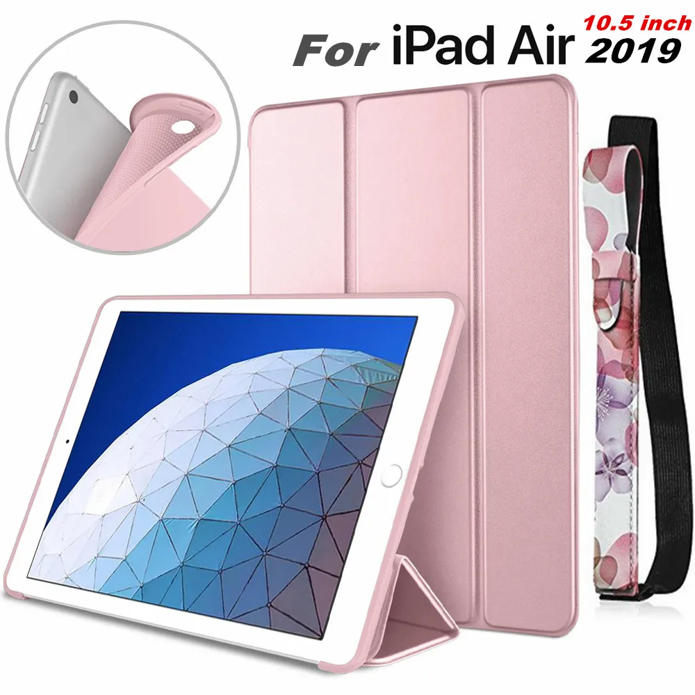 Günstig Für iPad Air 3rd Generation 10,5 Fall Intelligente Abdeckung Trifold Stehen Weiche Zurück für iPad Air 3 10,5 Zoll 10,2 7th 2019 Auto Schlaf Wake