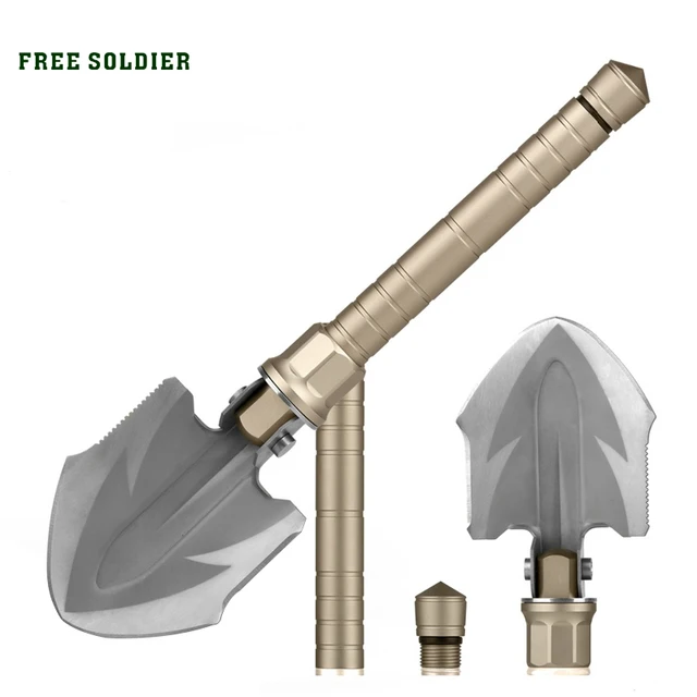 FREE SOLDIER Outdoor Sports Tools Camping Hiking Steel Survival Shovel Multi-Function Folding Shovel Lifesaving Hammer Tools
