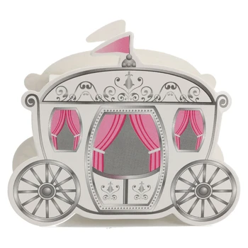 

10pcs Miniature Paper Pumpkin Carriage Candy Gift Box For Princess Wedding Party Guests Present Cinderella Package Europe Style