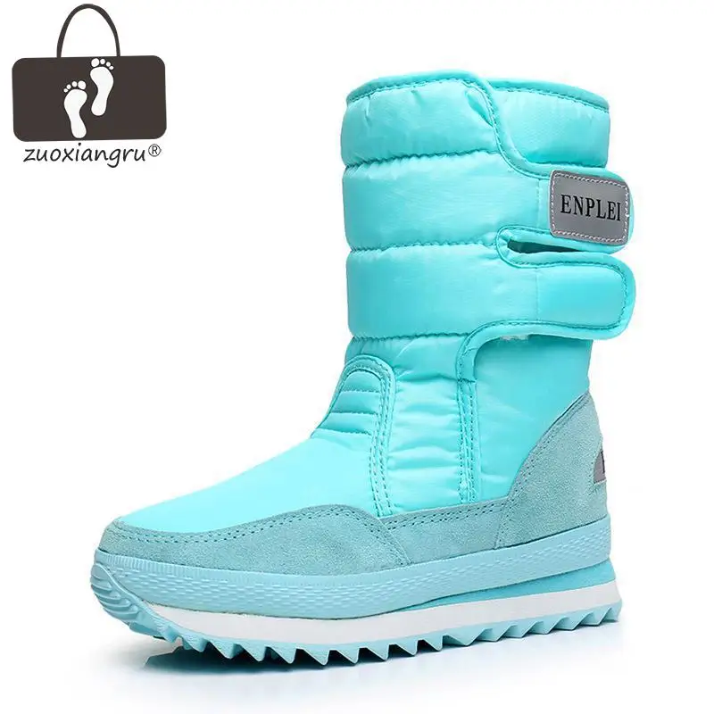 

Zuoxiangru Winter Women's Boots Snow Boots Cow Suede leather Russia Warm Boots Rubber Boots for Women Big Size Women's Shoes 42