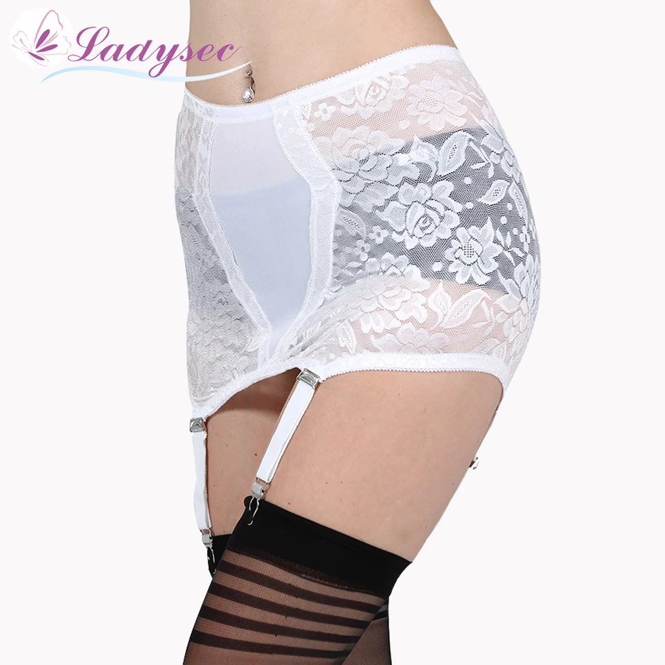 Vintage Women/Female Garter Belt Female High Waist Classic Garter Belt for Stocking Floral Lace Metal Buckles Sexy Lingerie S503