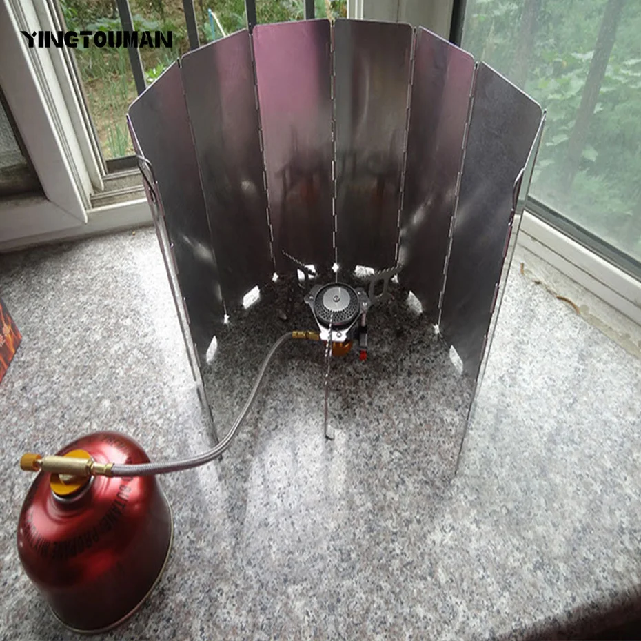 YINGTOUMAN 12 Plates Foldable Cooker Gas Stove Wind Shield Screens