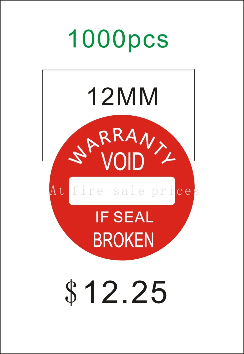 1000pcs/lot Warranty sealing label sticker void if seal broken, diameter 1cm, free shippingin