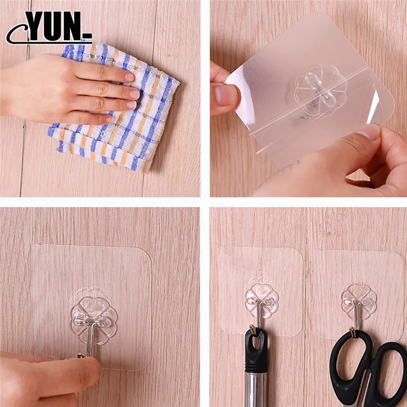 1pcs Storage Hangers Mutfak Wall Hooks Strong Transparent Suction Cup Sucker Hanger for Kitchen Bathroom Key Holder Wall Hook 5D (24)