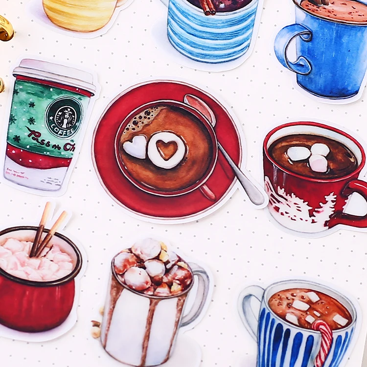 20pcs Creative cute self-made Hot drinks in winter scrapbooking stickers /decorative sticker /DIY craft photo albums Waterproof - Image 3