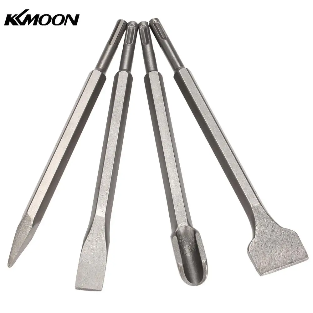 

4pcs SDS Plus Chisel Set Point Groove Gouge Flat Chisels electric Hammer chisel concrete/brick/wall/tile slotting drilling 250mm