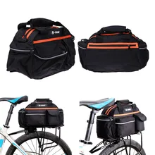 15L Waterproof Polyester Cycling Bicycle Rear Seat Rack Storage Trunk Bag Handbag Pannier Travel Riding Mountain Road Bike Bags