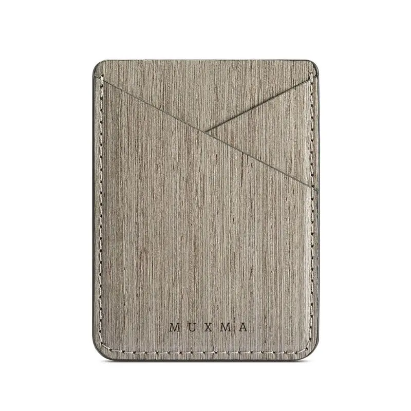 THINKTHENDO из искусственной кожи рисунок древесины кредитной карты чехол для телефона карман для бумажника Стикеры клейкий мешочек случае 8,5x6,5 см - Цвет: 2