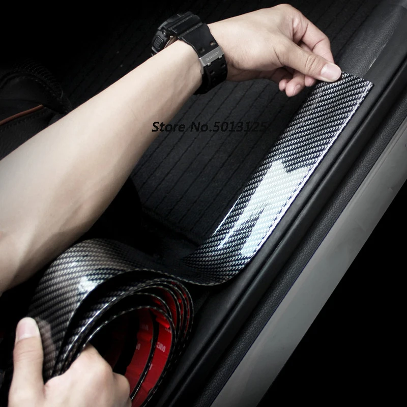 

Car Door Guard Bumper Carbon Fiber Rubber Styling Door Sill Protector Goods For Ford Ranger 2017 2018 2019 Car Stylings