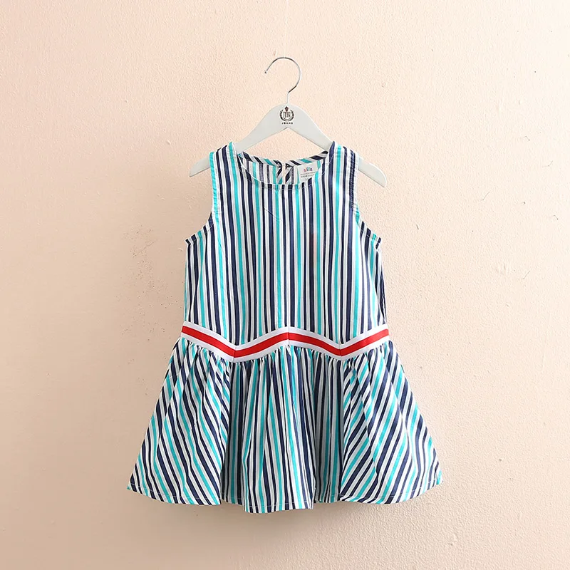 

Baby striped dress 2019 summer new girls children's clothing children's mosaic dress qz-5171