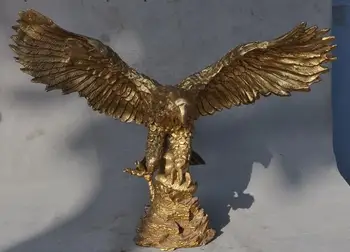 

Chinese Feng Shui Brass success Eagle Hawk Lanneret Bird King Statue sculpture