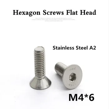 

100pcs/lot DIN7991 M4*6 A2 Stainless Steel Flat Socket Head Cap Screw