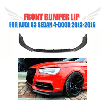 

FRP Black Auto Front Bumper Lip Chin Spoiler for Audi S3 Sedan 4-Door 2013 - 2016 Bumper Guard Splitters
