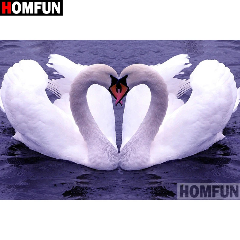 Алмазная 5D Вышивка HOMFUN Лебедь картина из квадратных/круглых страз сделай сам