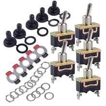 CITALL 5 шт. SPST вкл/выкл 2Pin Сверхмощный автомобиль лодка яхта трактор 15A 250 В Кулисный тумблер с водонепроницаемой загрузкой