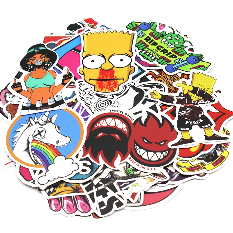 

NEW Mixed Funny Car Sticker Decal Styling Skateboard Laptop Luggage Snowboard Fridge Phone DIY Decal Auto Motorcycle Stickers