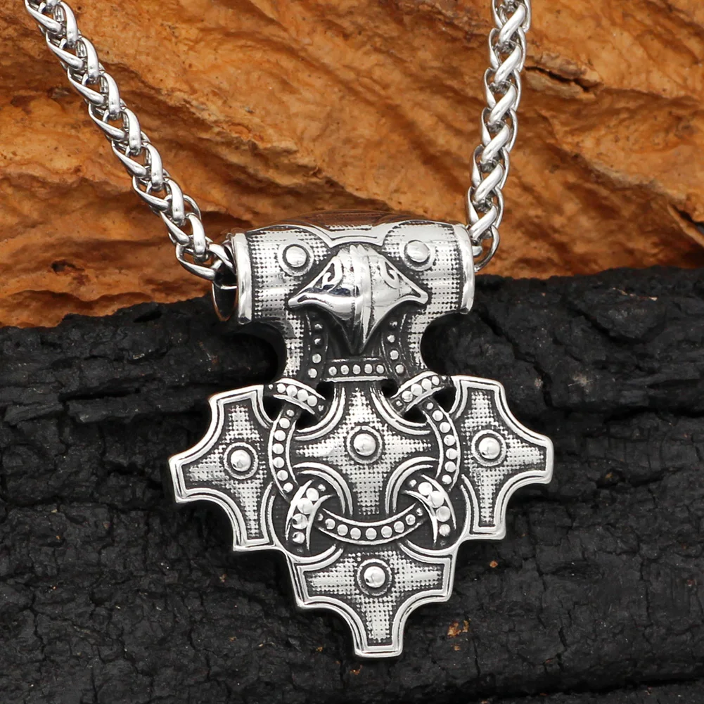 Скандинавский Викинг odin Ворон Тор молот Mjolnir stainles стальной кулон