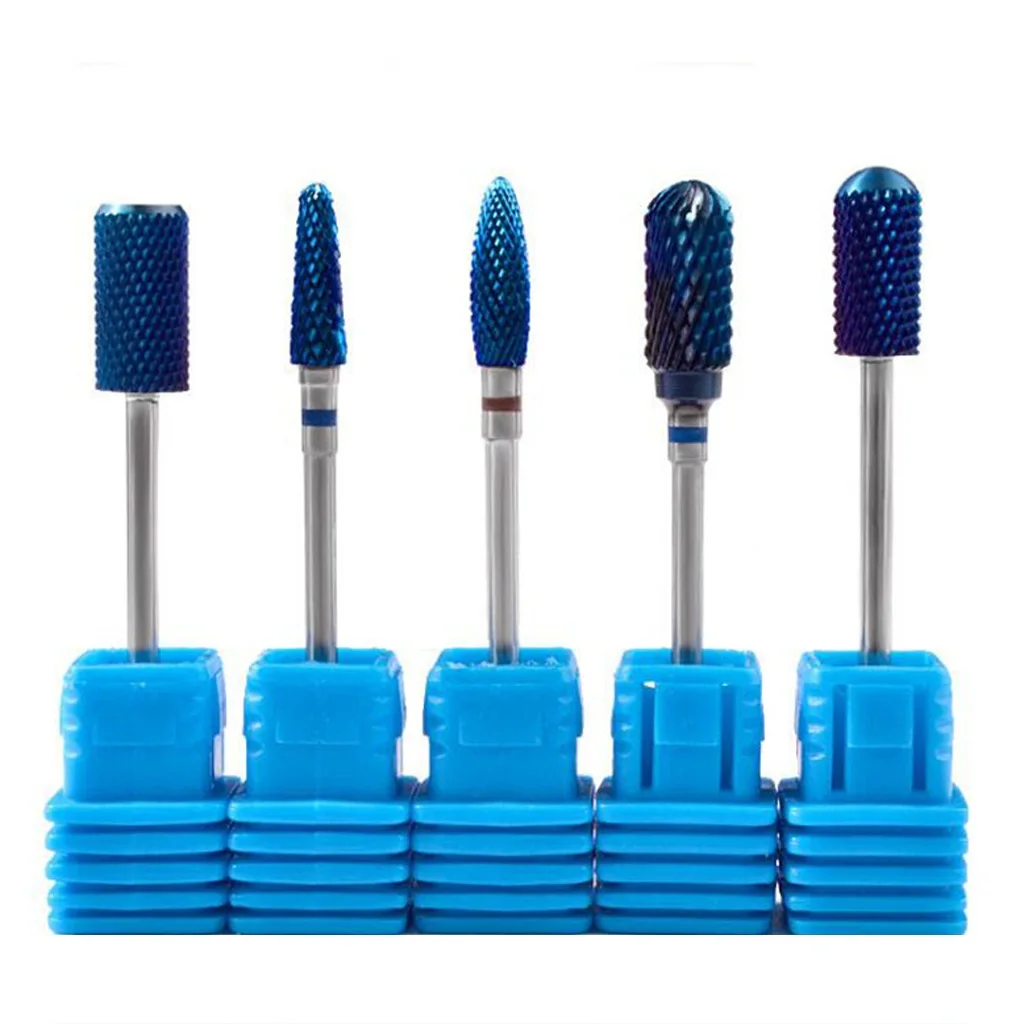 Smooth Round Top Nail Drill Bit 5pcs Carbide Bit for 3 32 Shank Nail Drill Machine
