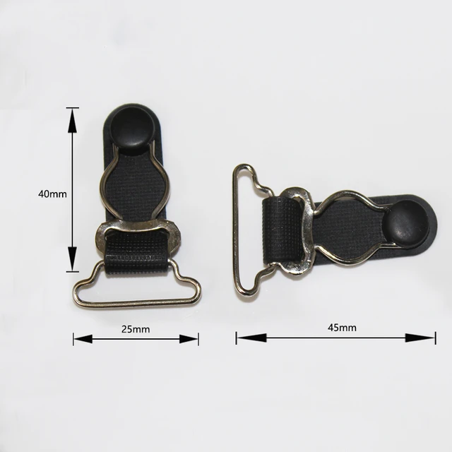 Suspender Clips In Black (6)