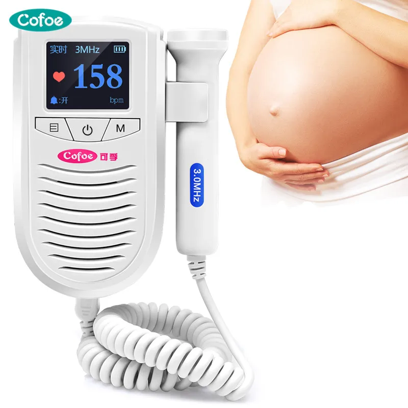 

New Arrival! Cofoe Doppler Fetal Baby Heart Rate Detector With 3Mhz Waterproof Probe Medical Ultrasound Pregancy Doppler in 2019