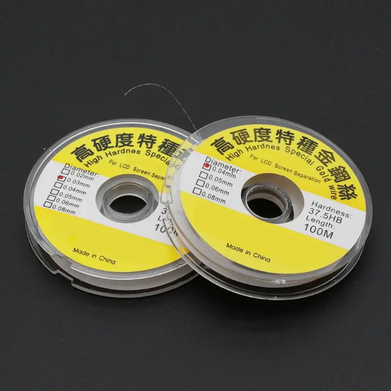 

100m Alloy Gold Molybdenum Wire Cutting Line LCD Display Screen Separator Repair Whosale&Dropship