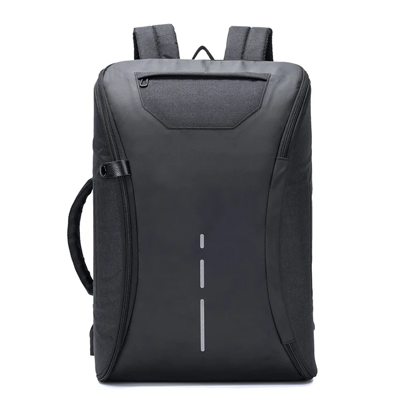 Модный рюкзак с USB внешней зарядкой 15,6 дюймов, рюкзак для ноутбука, мужской водонепроницаемый рюкзак для путешествий, школьные сумки для колледжа - Цвет: black