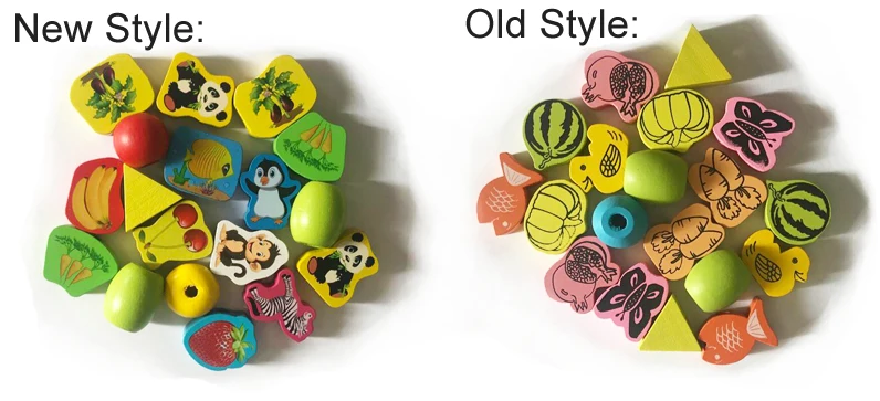 Деревянные красочные игрушки тыква ведро животных бисером игрушечные фрукты для детей обучения образования детские игрушки кинетик WYQ