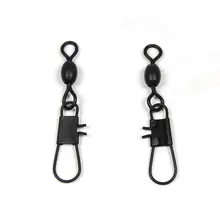 [100 шт.]#2 матовый черный поворотный шатун с защелкой, крупный карп, латунные рыболовные аксессуары, Клеммная Снасть