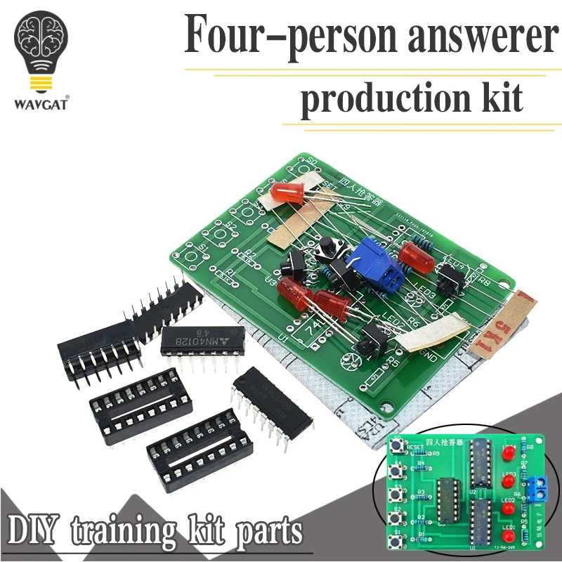 Four Person Responder Diy Kit 4 Channel Answering Teaching Practice Welding PCB Board Fun Electronic DIY Parts laboratory