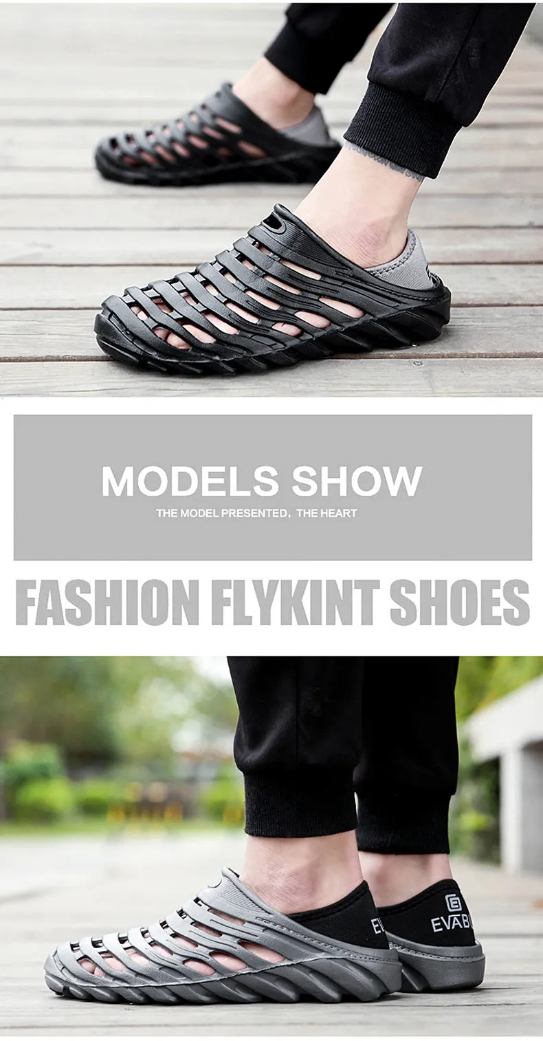 1 (32)Sandals Mesh Shoes Men Breathable Beach Slippers Sport Water Socks Hollow Aqua Wading Shoes Chaussure Homme