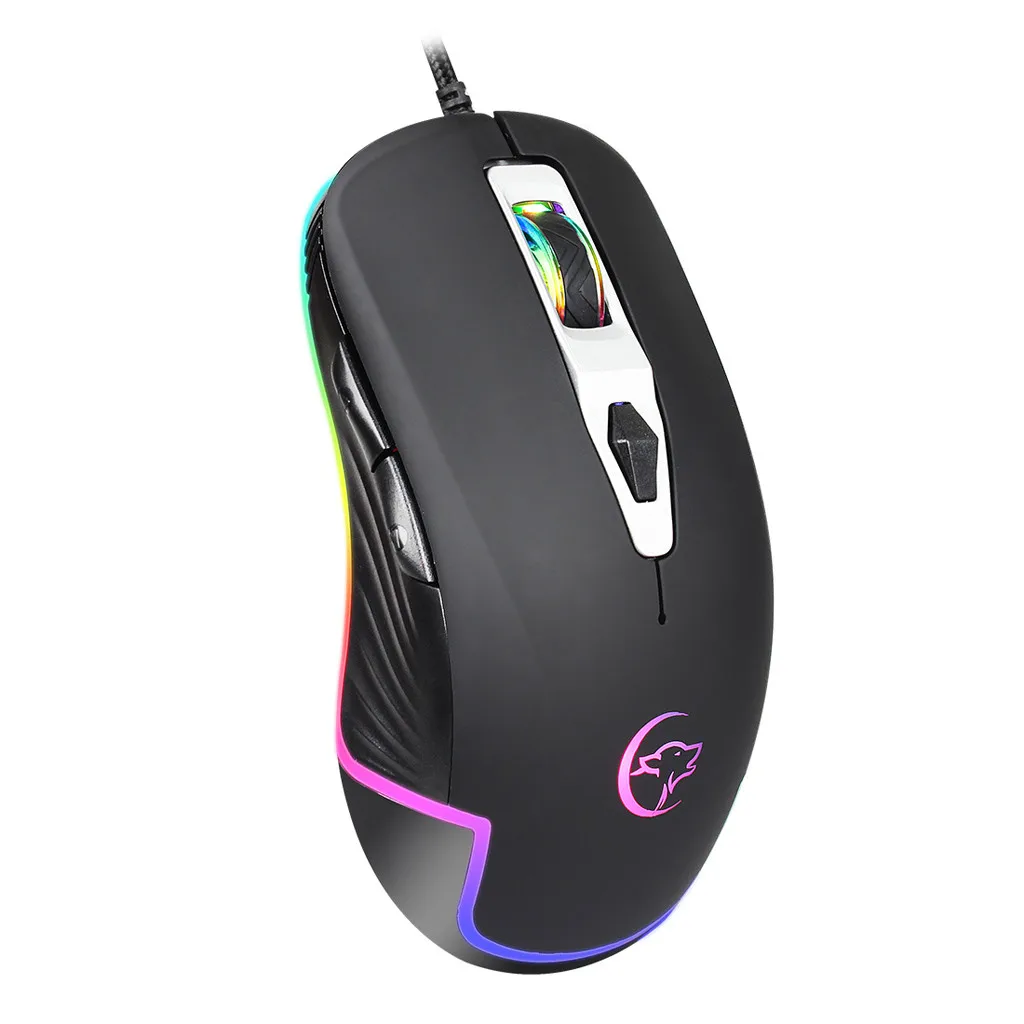 Игровая мышь 8 кнопок 6 RGB подсветка оптическая USB Проводная геймерская ноутбук ПК