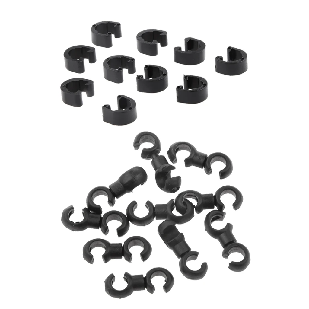 Bike Brake Gear Cable S Style Clips House Hose Guides + Cclips Buckle