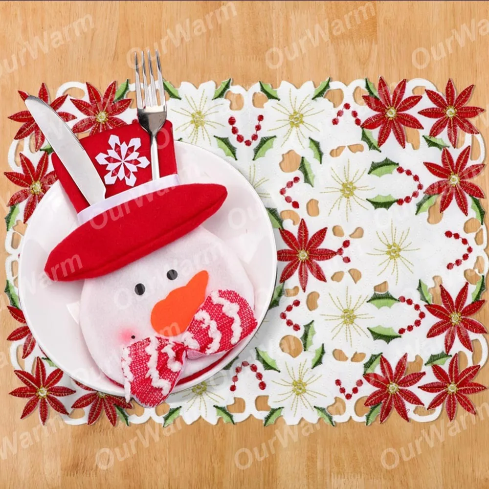 OurWarm 3 шт. Рождественская посуда держатель обеденный стол украшения держатели столовых приборов Подарочная сумка праздничные вечерние принадлежности