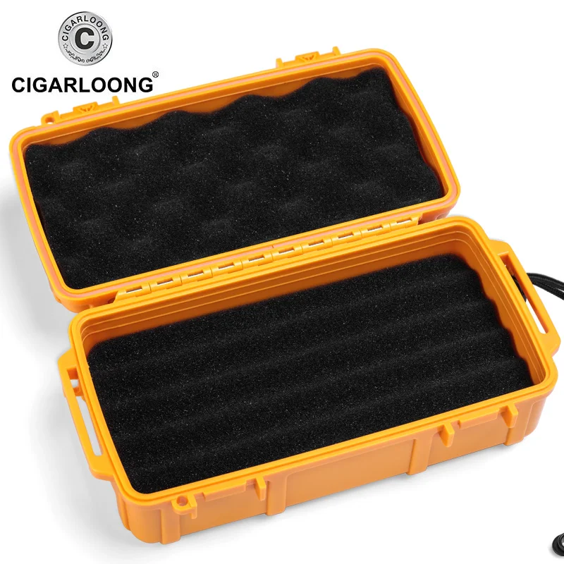  COHIBA Yellow Cigar Box Moisturizing Portable Cigar Travel Case Humidor Fit COHIBA Cigars CLA-0082