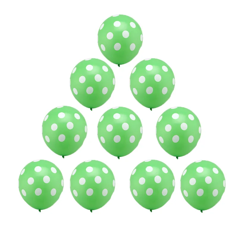 10 шт./лот 12 дюймов 2,8 г латексных шарика в горошек Воздушные шары воздушные шары надувные свадебные праздничное украшение для дня рождения надувные шары для вечеринки для детей - Цвет: light green
