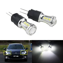 ANGRONG 2x HP24W G4 лампы 18 SMD светодио дный автомобиль день фонари лампы ДРЛ Для Цитрон C5 для peugeot 3008 5008
