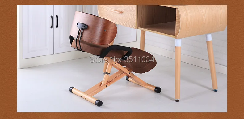 Бесплатная доставка Современный эргономичный ортопедическое кресло со спинкой и ручкой стул регулируемая высота дерева Офис на коленях