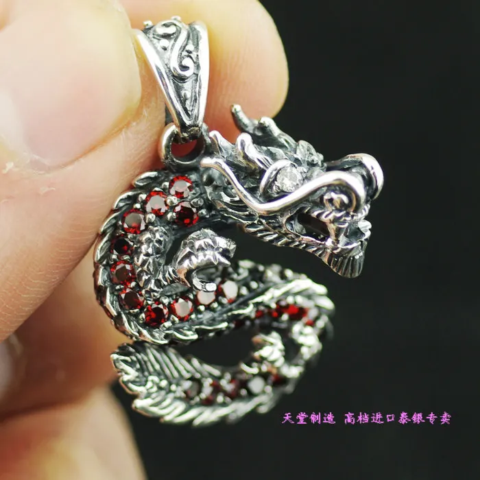 

Full rhinestone 925 pure silver three-dimensional thai silver pendant